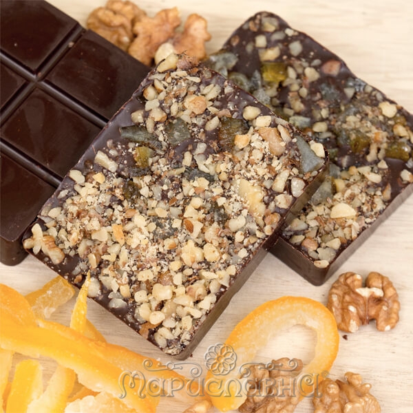 Шоколад горький "Апельсин и грецкий орех" Мариславна